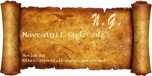 Navratyil Győző névjegykártya